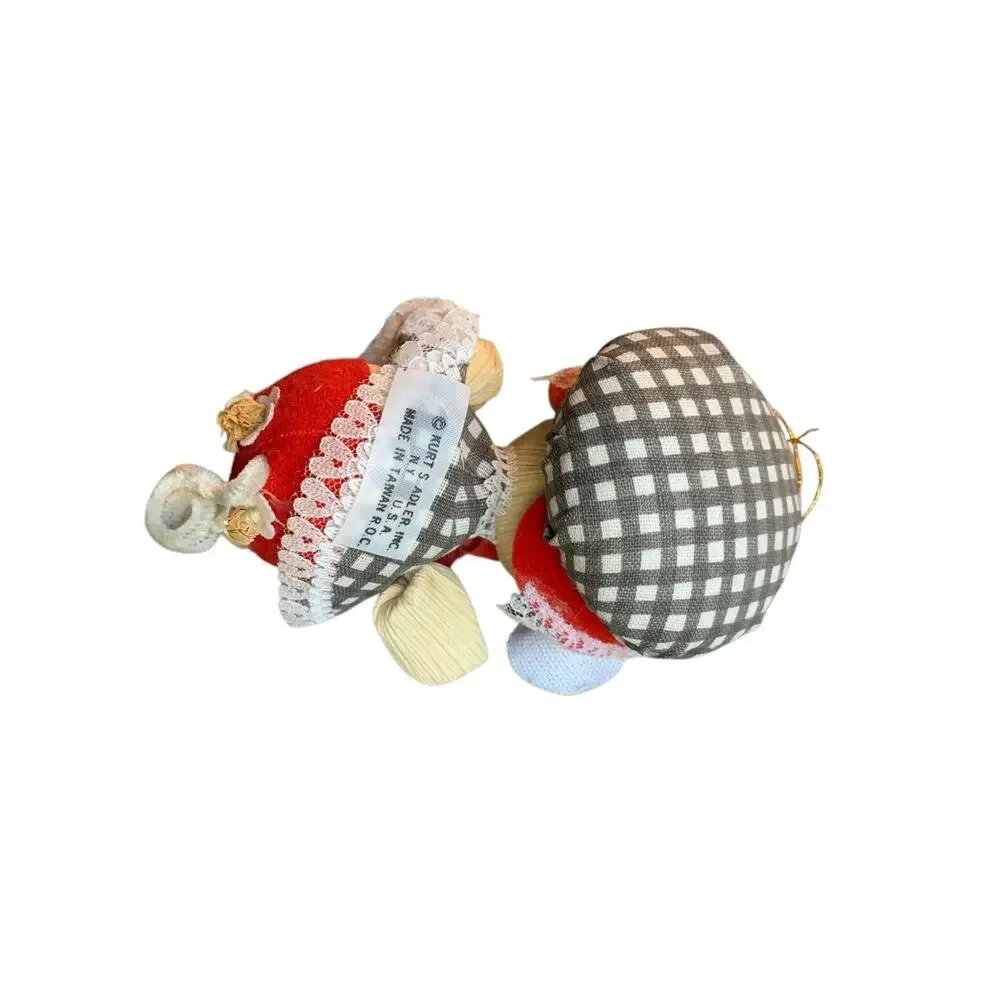 Vintage Kurt Adler Christmas Tree Ornament Grandma Baking‎ Mouse Corn Husk 5”